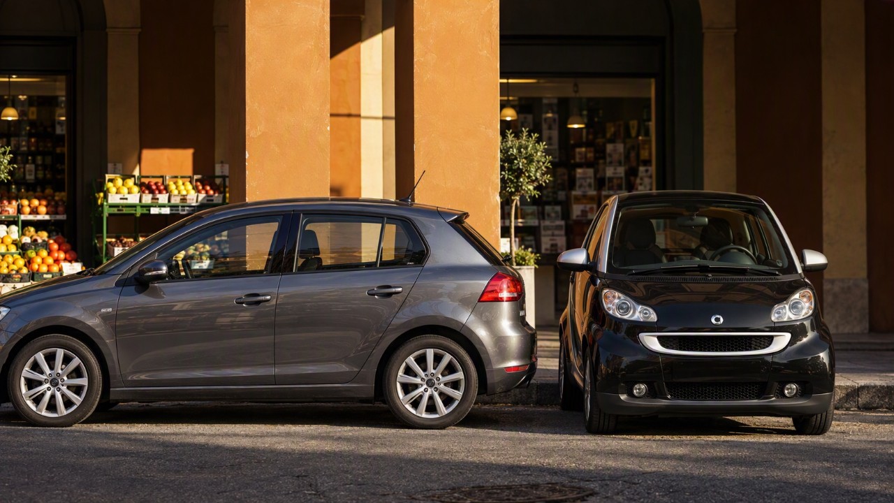 Smart e microcar parcheggiate di traverso: dal 2028 non sarà più vietato